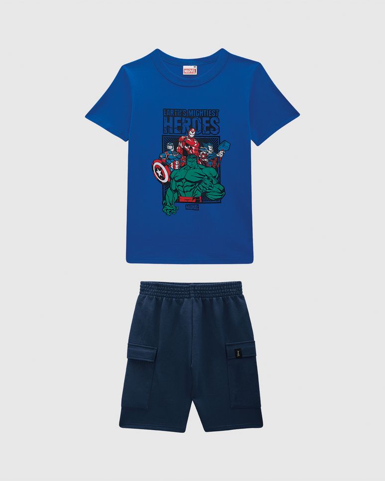 Conjunto Infantil Menino Earth's Mightiest Heroes Avengers Malwee Kids