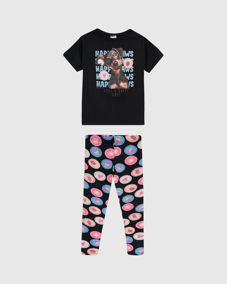 Conjunto Infantil Menina Legging Estampa Digital Em Algodão Malwee Kids
