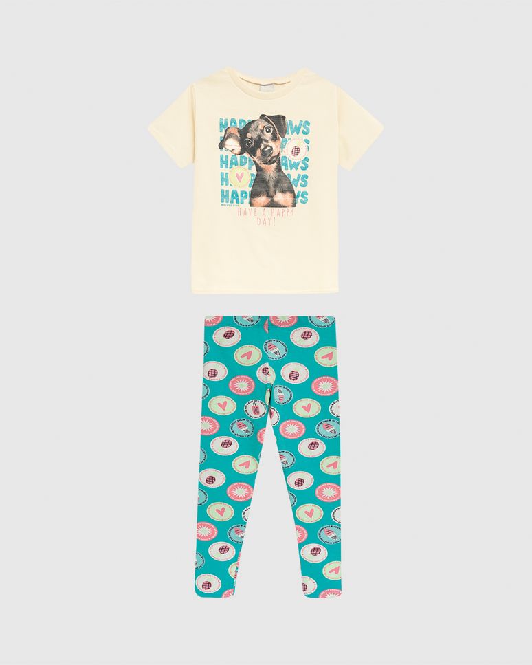 Conjunto Infantil Menina Legging Estampa Digital Em Algodão Malwee Kids