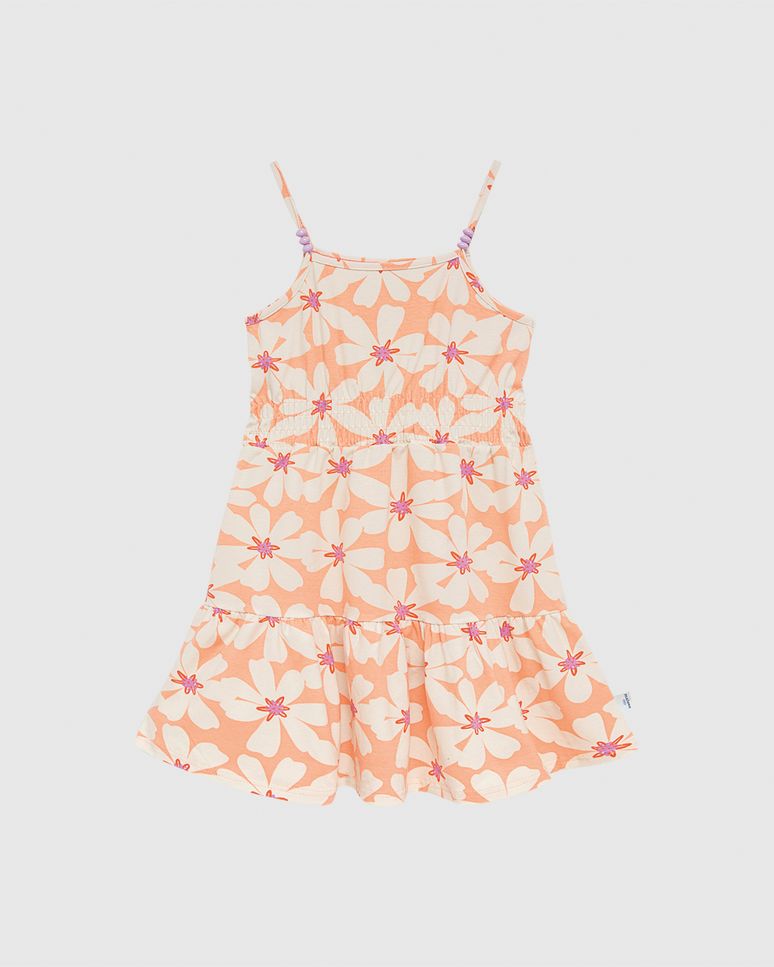 Vestido Infantil Floral Alça Fina Aplique Miçanga Em Algodão Malwee Kids