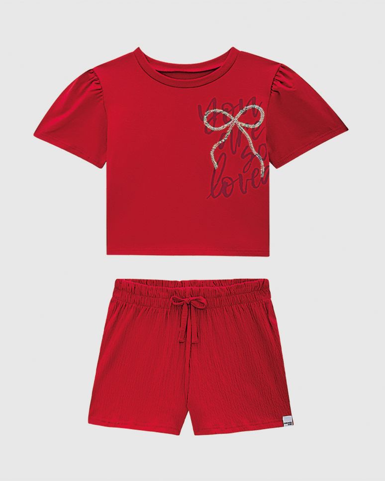 Conjunto Infantil Menina Blusa You Are So Loved Em Algodão Malwee Kids