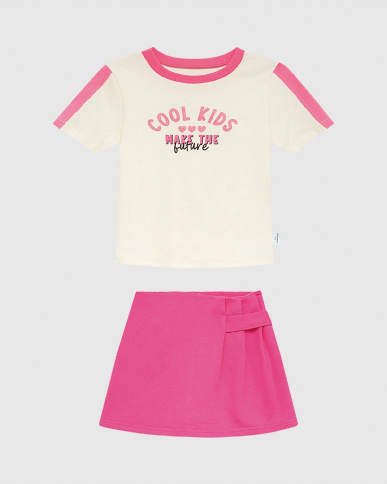 Conjunto Infantil Menina Cool Kids Make The Future Em Algodão Malwee Kids