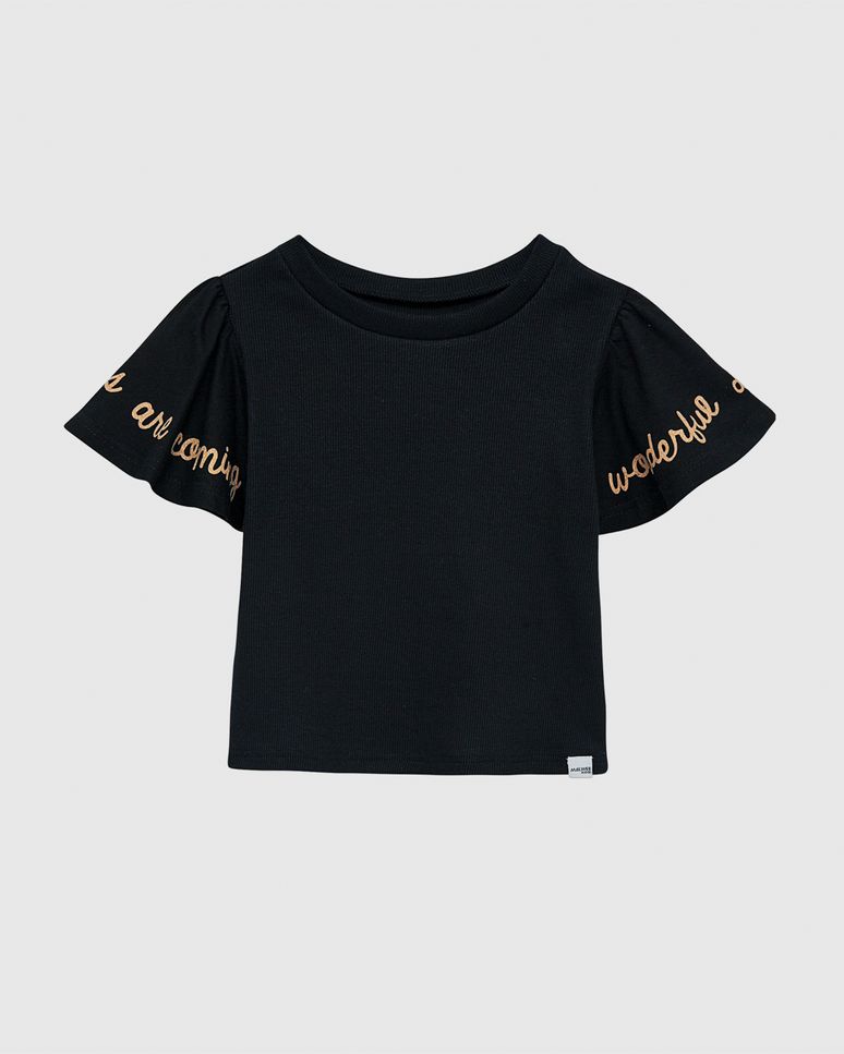 Blusa Infantil Menina Manga Godê Com Estampa Em Algodão Malwee Kids