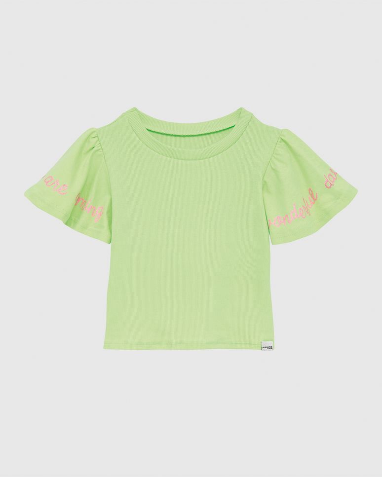 Blusa Infantil Menina Manga Godê Com Estampa Em Algodão Malwee Kids