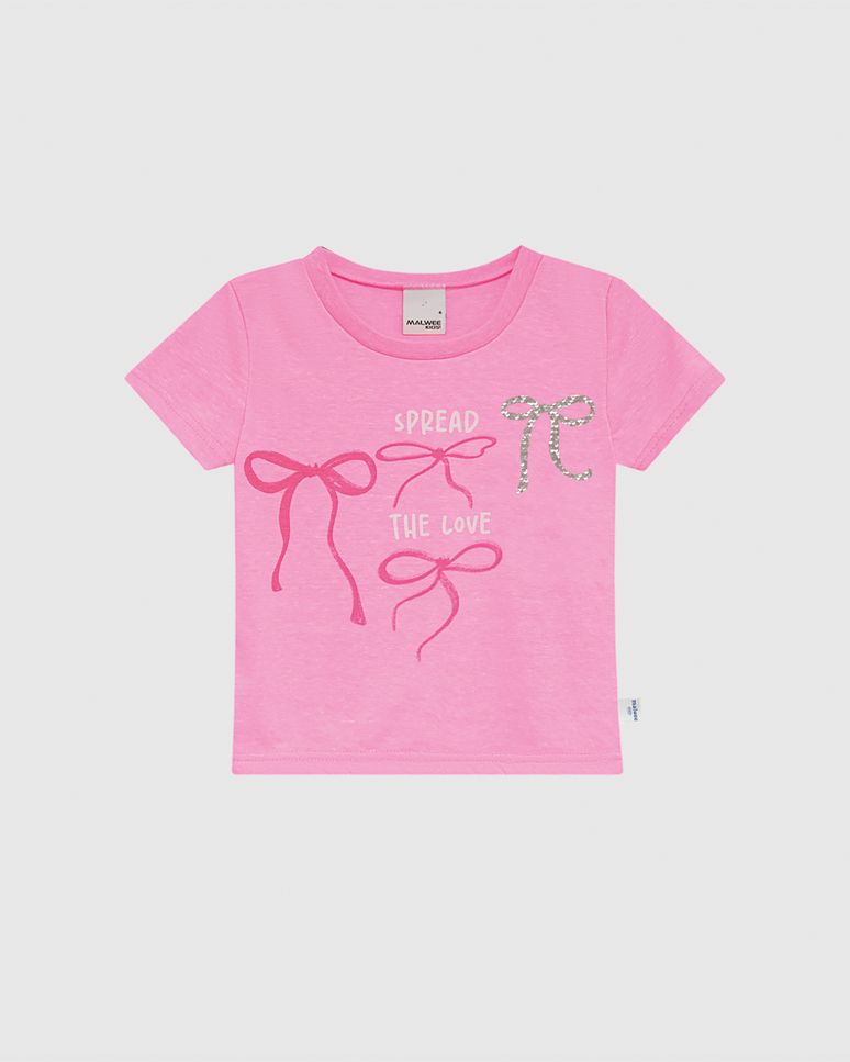 Blusa Infantil Menina Box Spread The Love E Bordado Paetê Malwee Kids