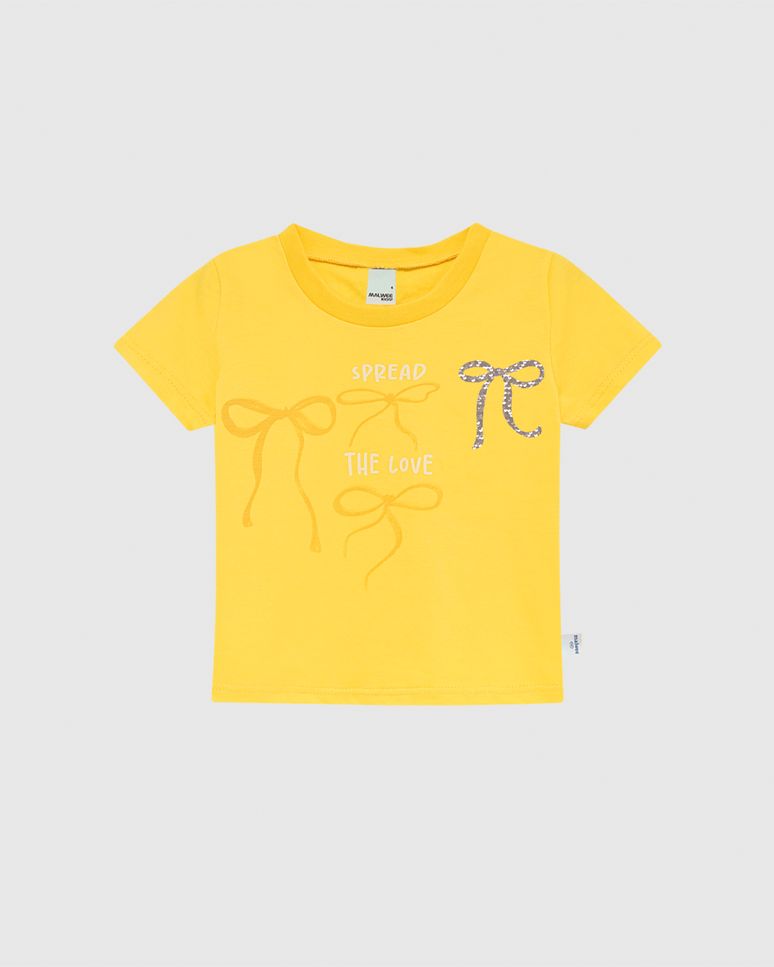 Blusa Infantil Menina Box Spread The Love E Bordado Paetê Malwee Kids