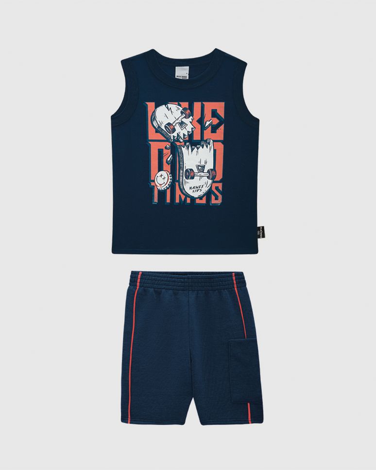 Conjunto Infantil Menino Regata Like Old Times Em Algodão Malwee Kids