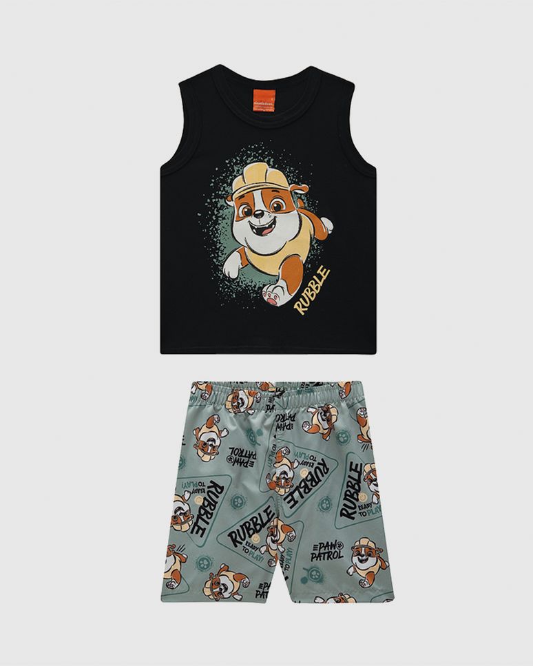 Conjunto Infantil Menino Patrulha Canina Bermuda Microfibra Malwee Kids