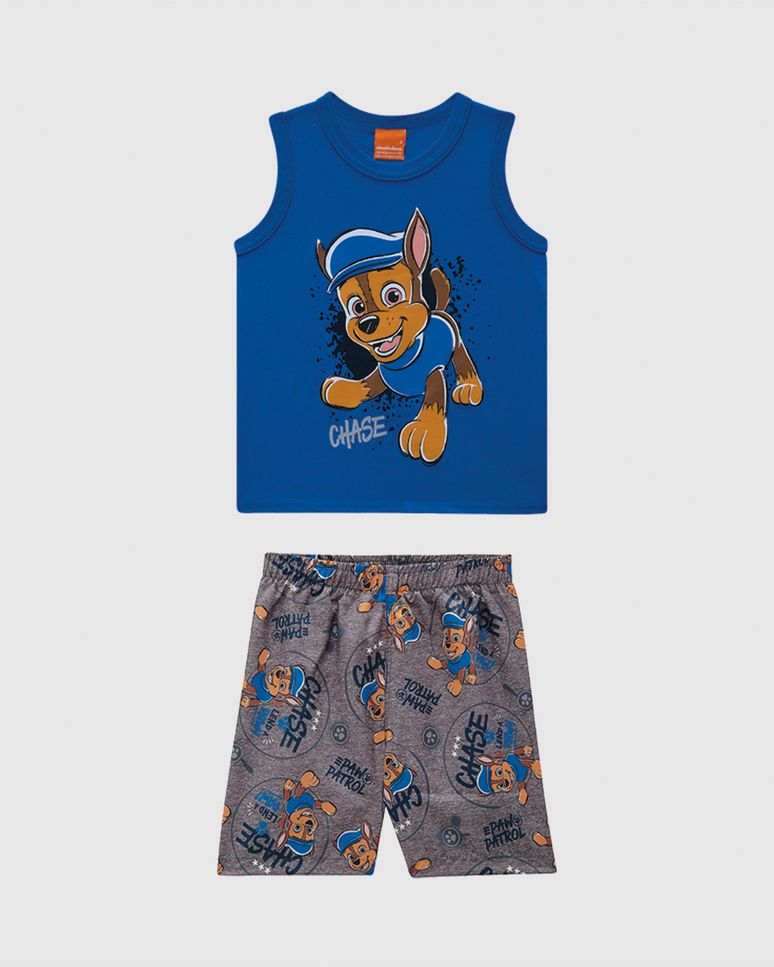 Conjunto Infantil Menino Patrulha Canina Bermuda Microfibra Malwee Kids