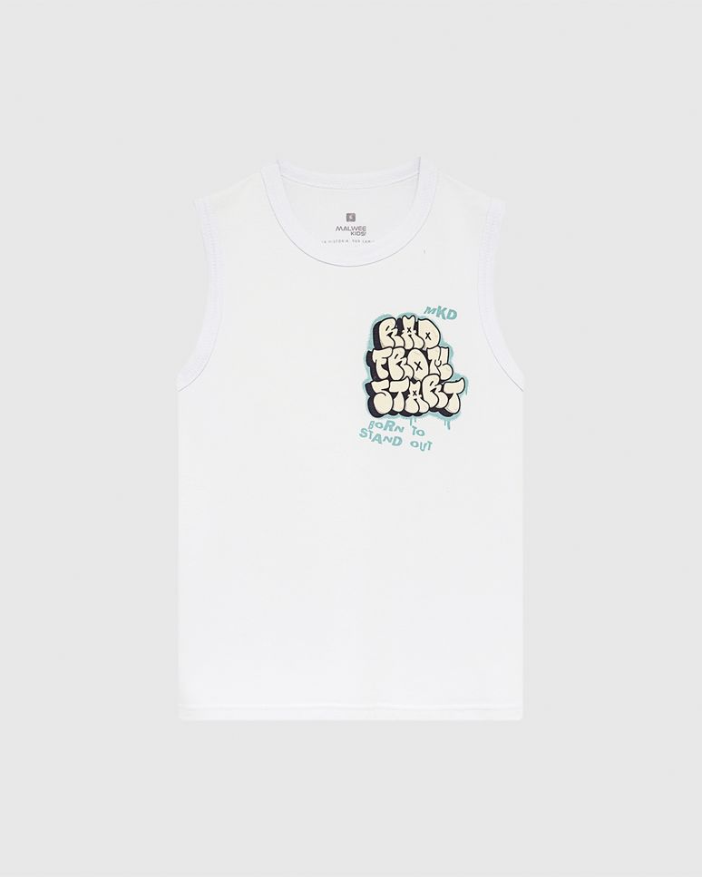 Regata Infantil Menino Estampa Rad From Start Em Malha Anti Odor Malwee Kids