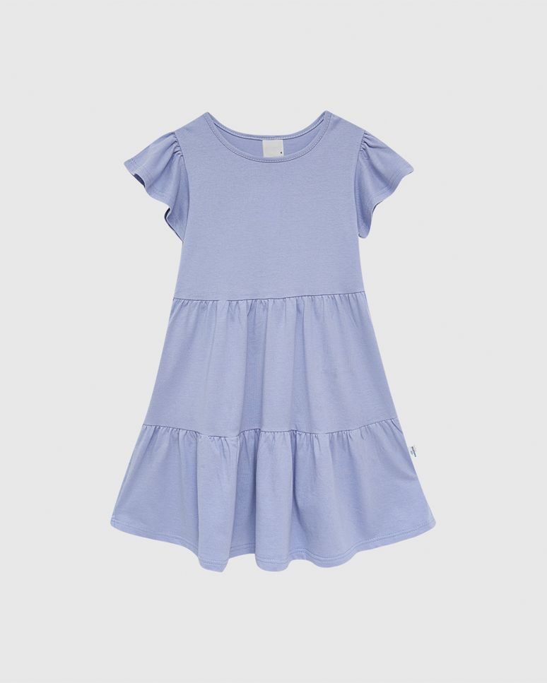 Vestido Infantil Marias Manga Curta Babado Em Algodão Malwee Kids