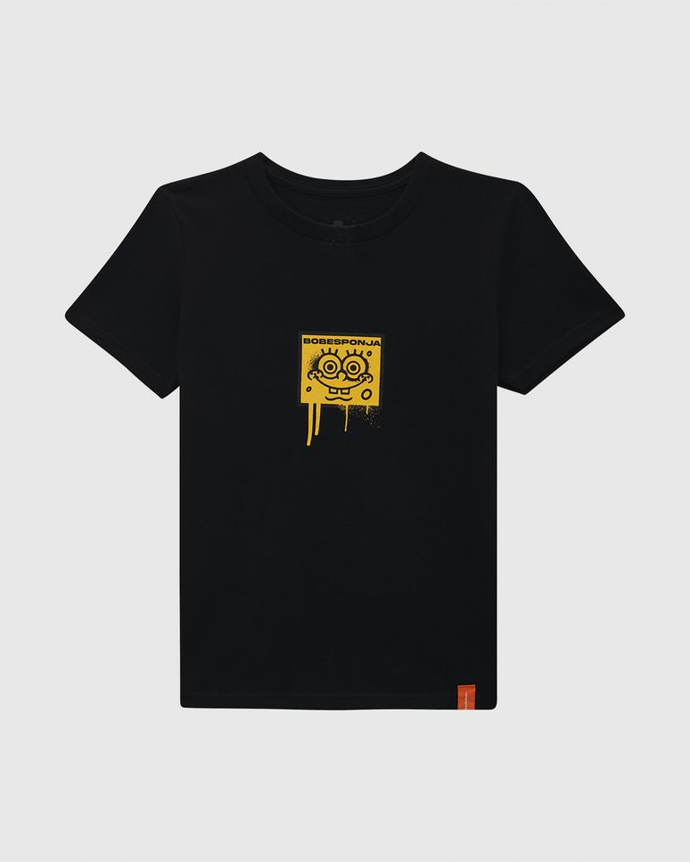 Camiseta Infantil Menino Rad! Bob Esponja Estampa Frente E Costas Malwee Kids