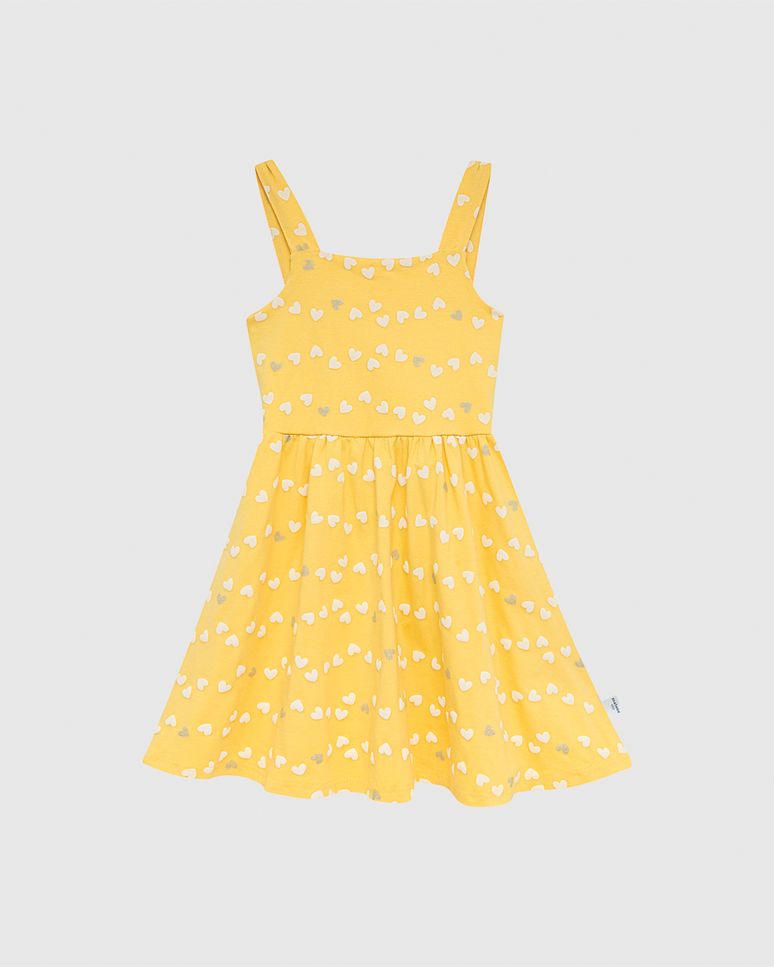 Vestido Infantil Estampa Corações Com Glitter Em Algodão Malwee Kids