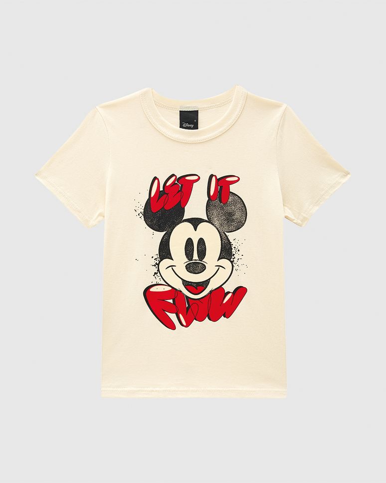 Camiseta Infantil Menino Let It Flow Mickey Disney Em Algodão Malwee Kids