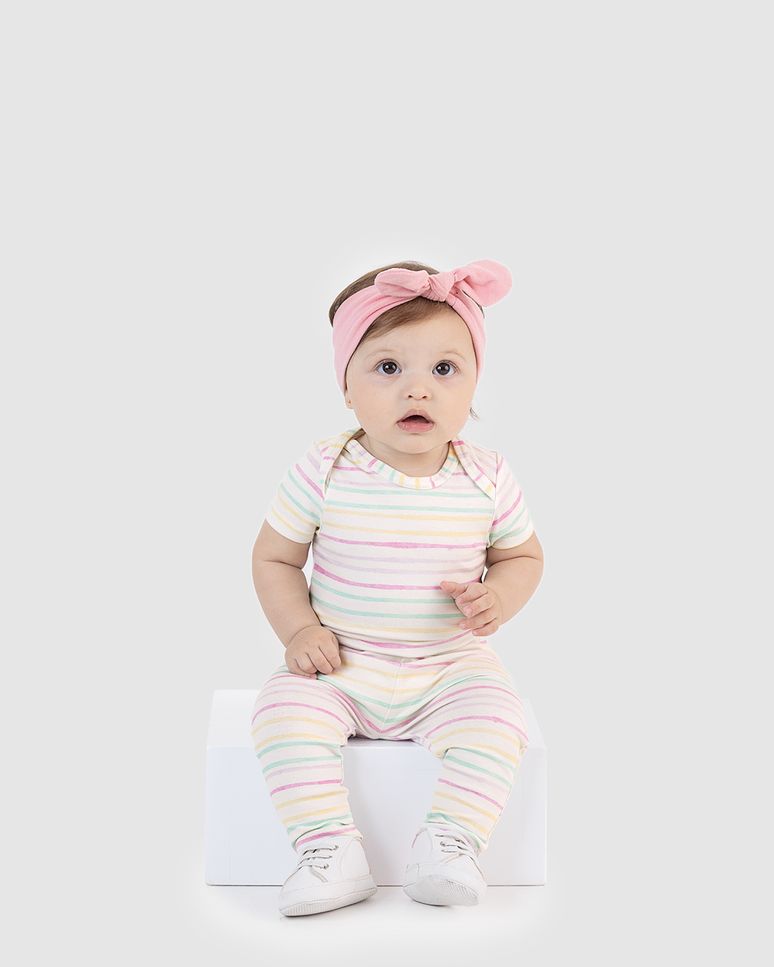 Calça Bebê Menina Cintura Com Elástico Em Algodão Malwee Kids