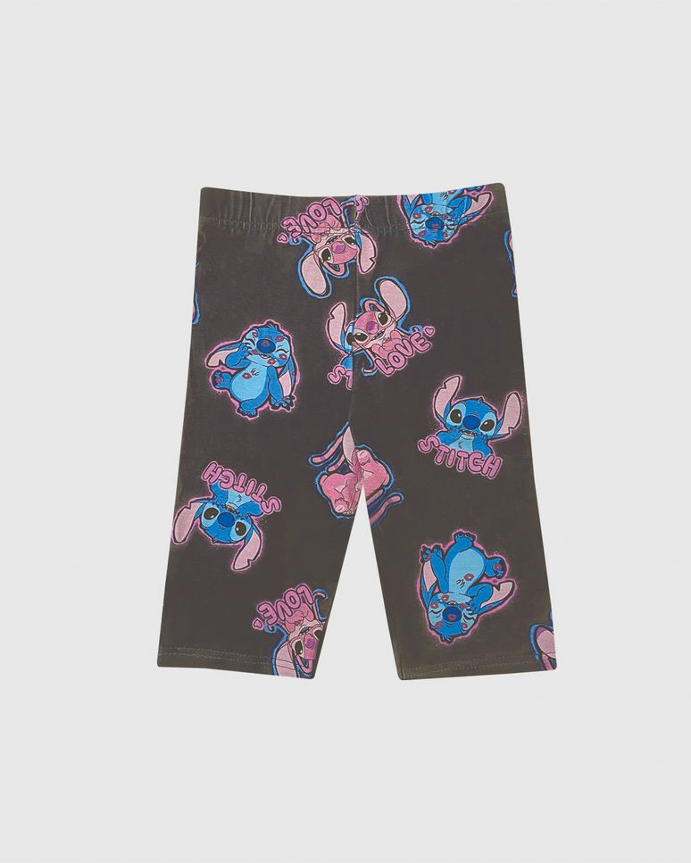 Bermuda Infantil Menina Ciclista Estampa Stitch Disney Em Algodão Malwee Kids