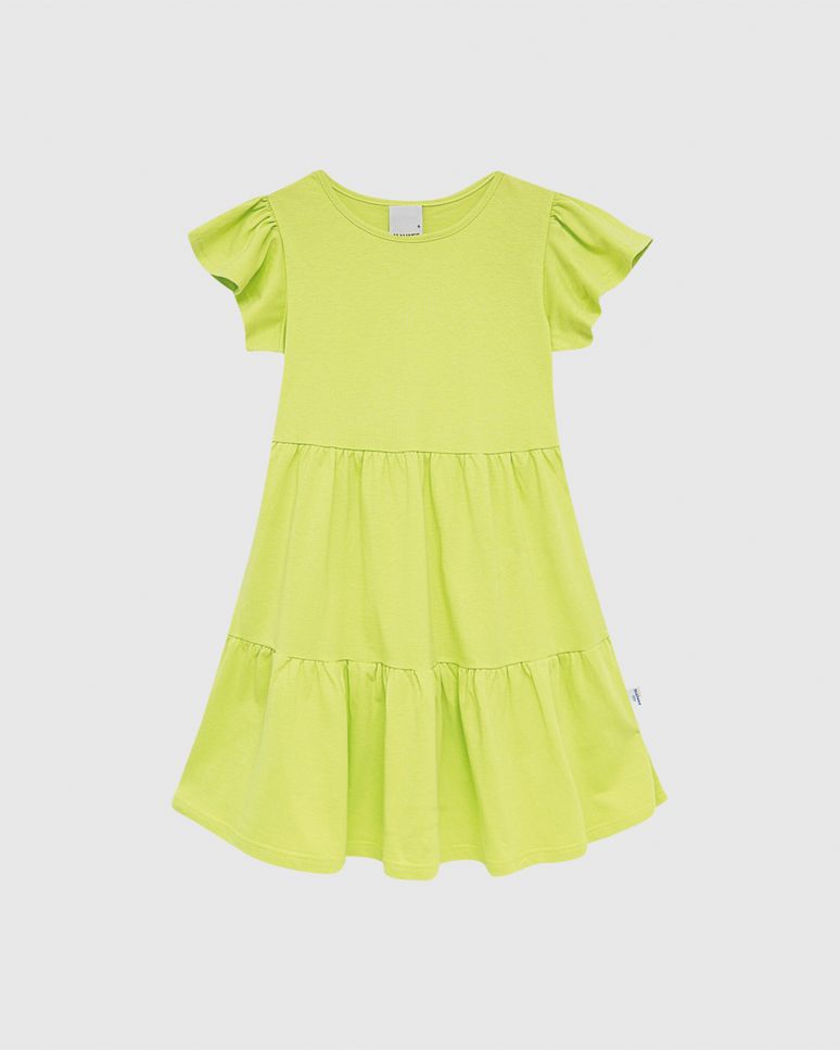 Vestido Infantil Marias Manga Curta Babado Em Algodão Malwee Kids