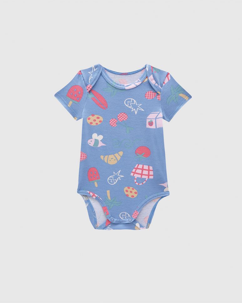 Body Bebê Menina Estampa Digital Em Algodão Malwee Kids