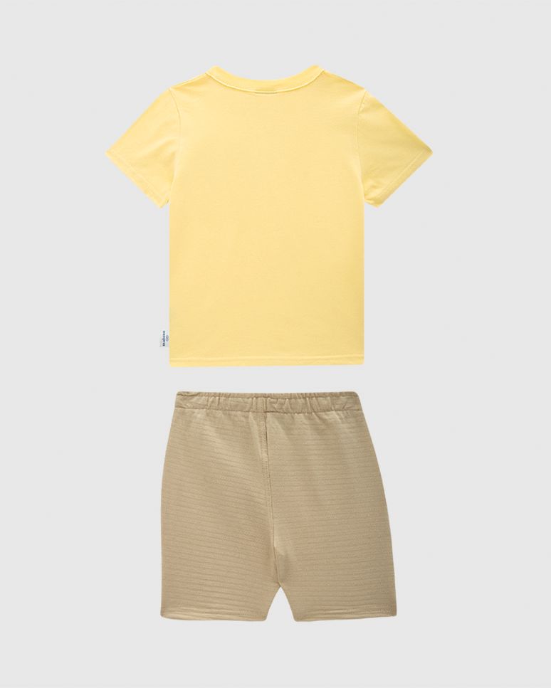 Conjunto Infantil Menino Camiseta Estampa Roarr Em Algodão Malwee Kids