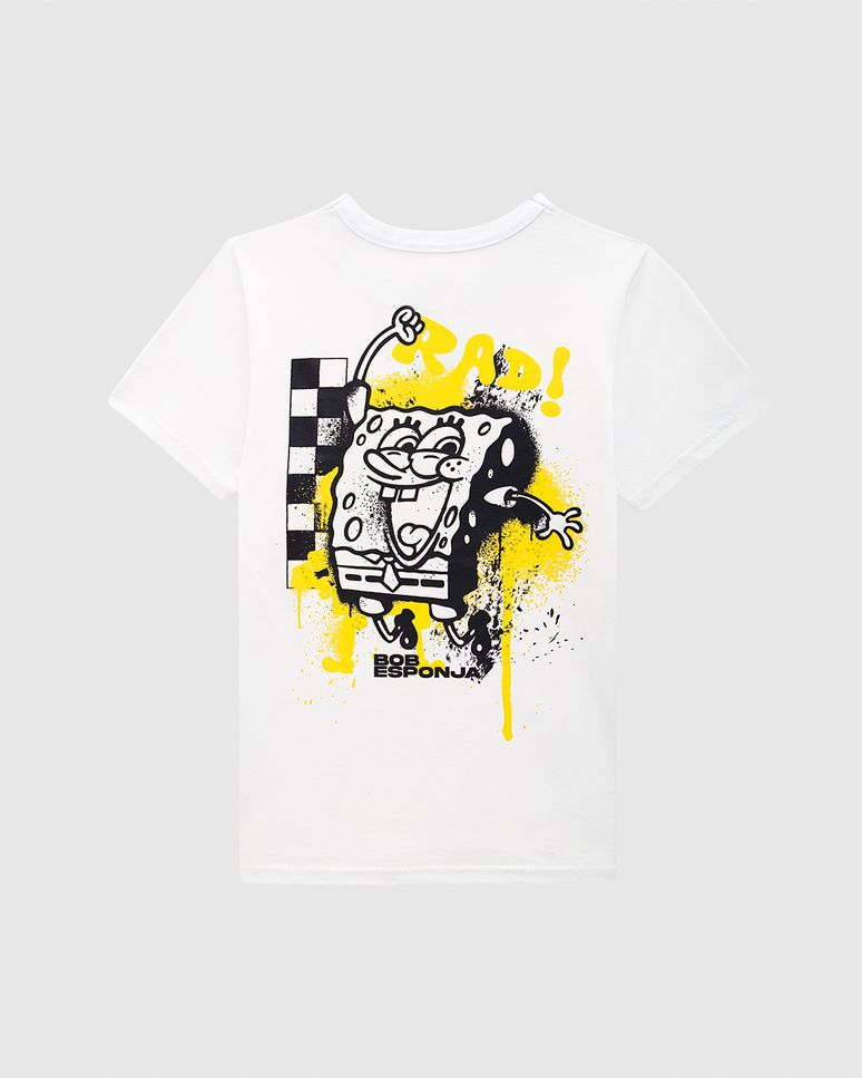 Camiseta Infantil Menino Rad! Bob Esponja Estampa Frente E Costas Malwee Kids