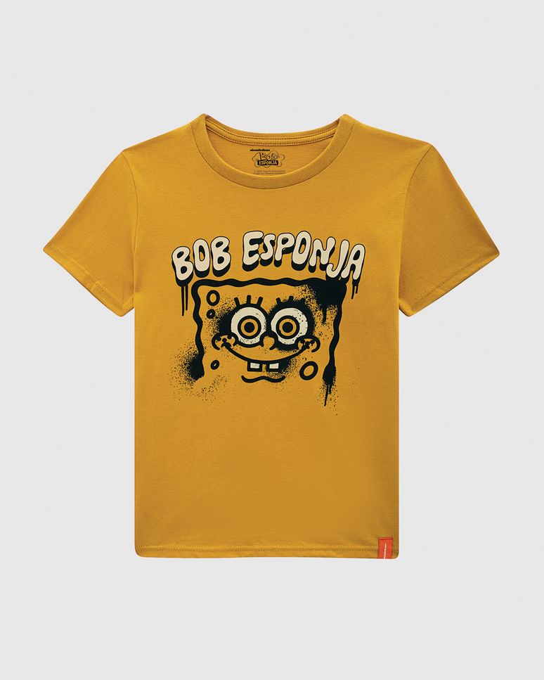 Camiseta Infantil Menino Estampa Bob Esponja Em Algodão Malwee Kids