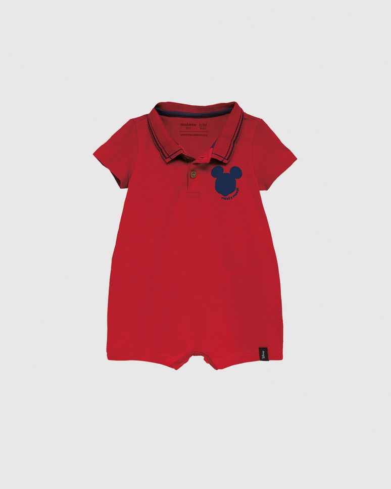 Macaquinho Polo Bebê Menino Mickey Disney Em Algodão Malwee Kids