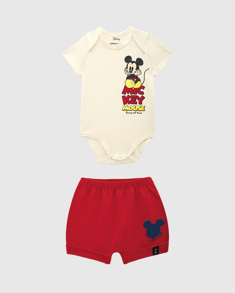 Conjunto Bebê Menino Funny All Time Mickey Disney Em Algodão Malwee Kids