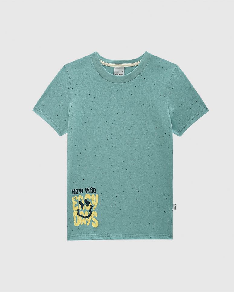 Camiseta Infantil Menino New Vibe Easy Days Em Malha Botonê Malwee Kids