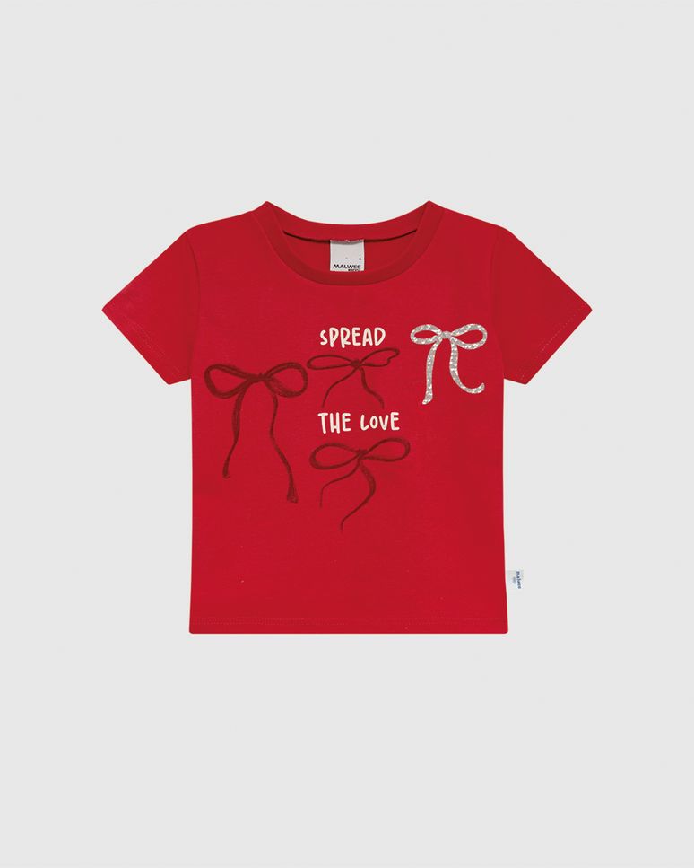Blusa Infantil Menina Box Spread The Love E Bordado Paetê Malwee Kids