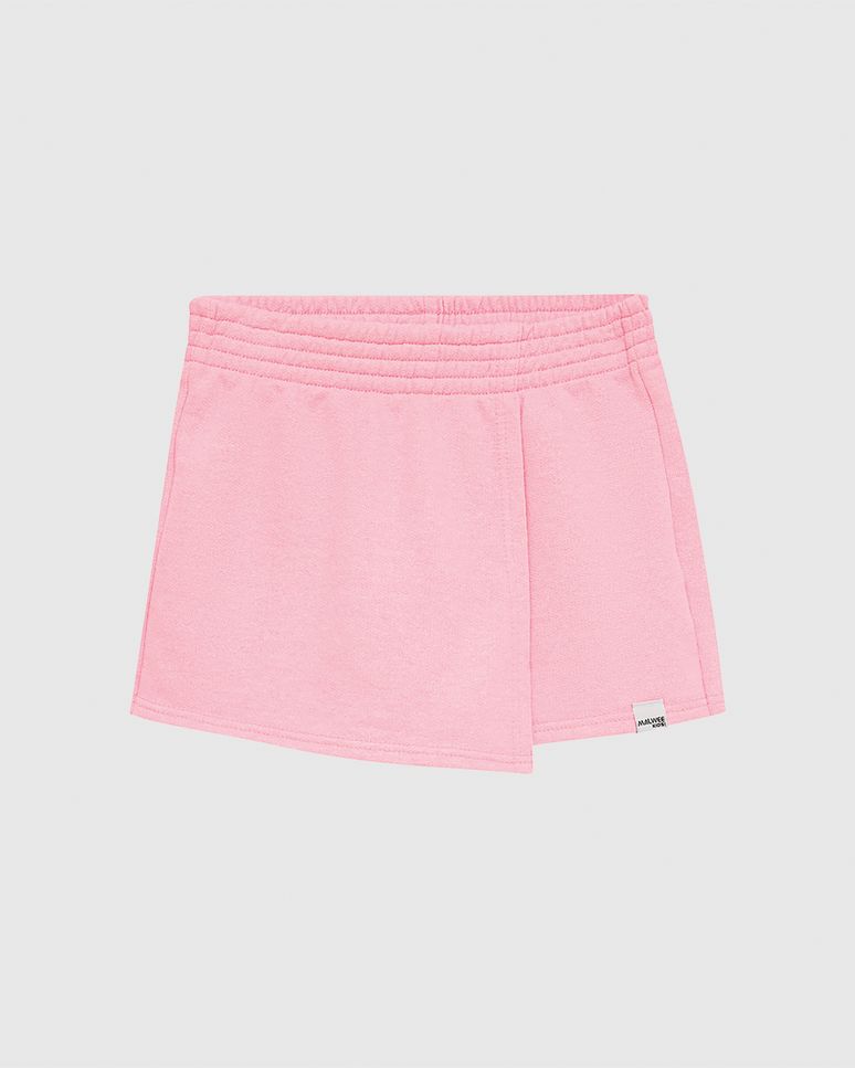 Conjunto Infantil Menina Regata E Shorts Saia Em Moletinho Rajado Malwee Kids