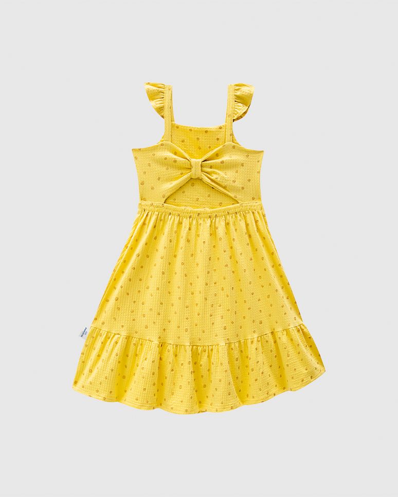 Vestido Infantil Midi Estampa Poá Em Malha Texturizada Malwee Kids