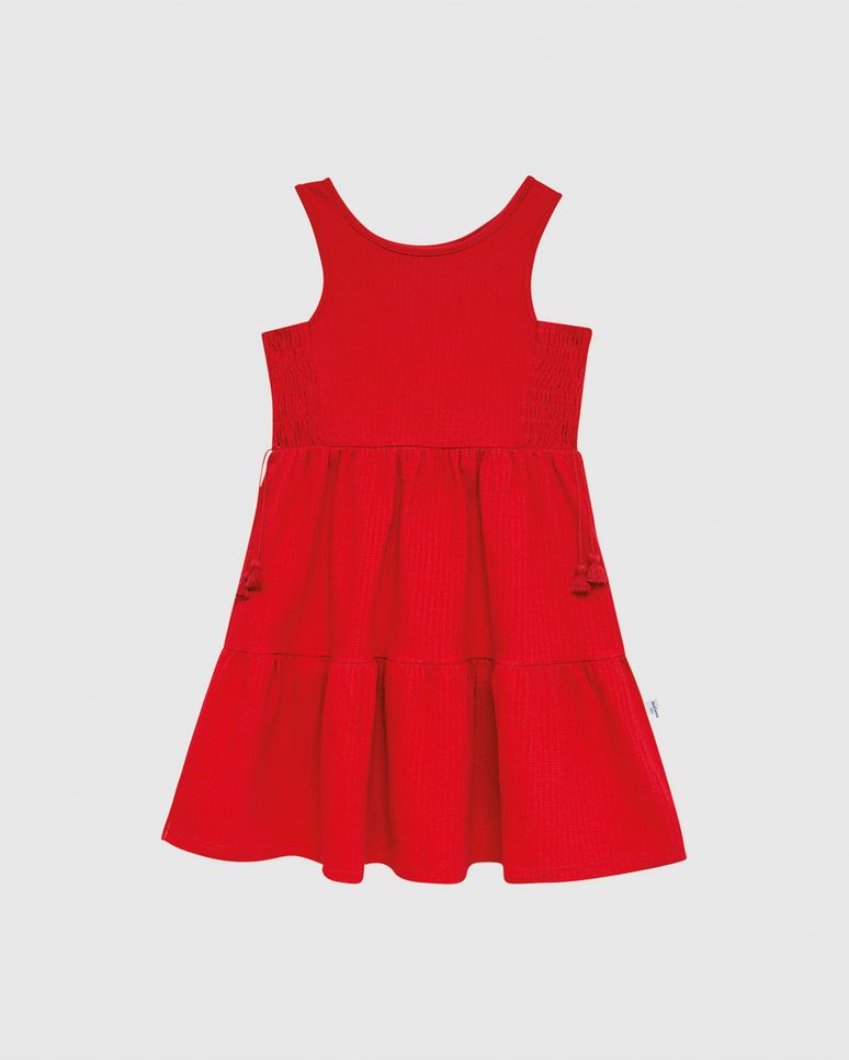Vestido Infantil Marias Regata Em Malha Texturizada Malwee Kids