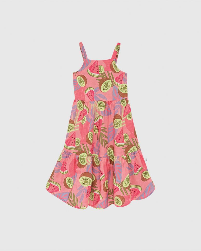 Vestido Infantil Midi Acinturado Em Viscose Malwee Kids