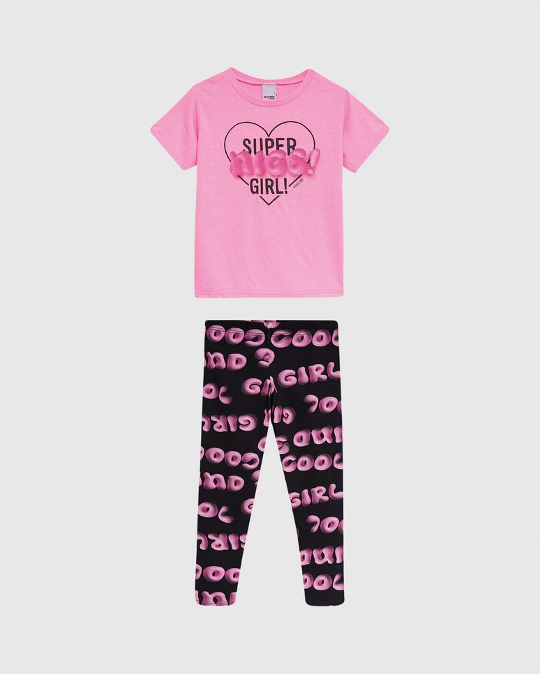 Conjunto Infantil Menina Legging Estampa Digital Em Algodão Malwee Kids