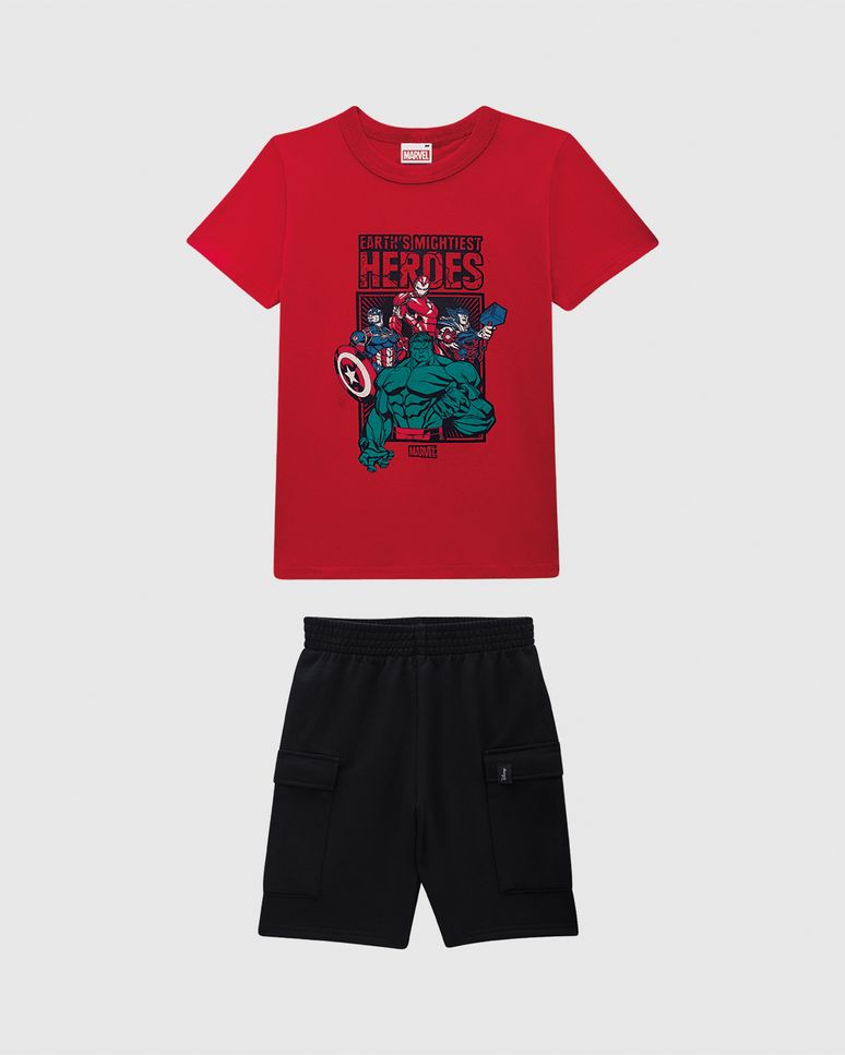 Conjunto Infantil Menino Earth's Mightiest Heroes Avengers Malwee Kids