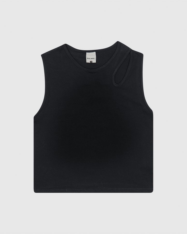 Regata Infantil Menina Cropped Detalhe Ombro Vazado Em Algodão Malwee Kids