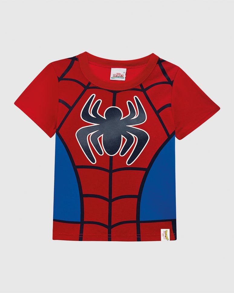 Camiseta Infantil Menino Spidey E Seus Amigos Espetaculares Malwee Kids