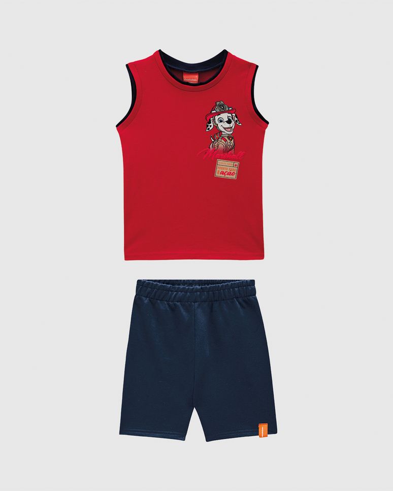 Conjunto Infantil Menino Regata Marshall Patrulha Canina Algodão Malwee Kids