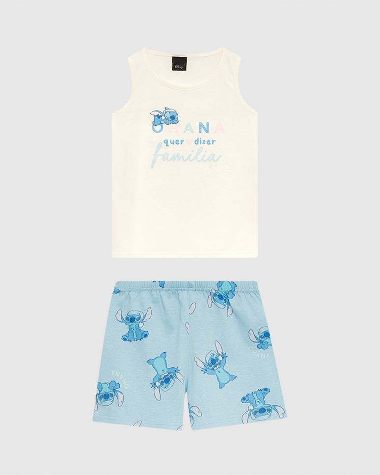 Pijama Infantil Menina Ohana Stitch E Angel Disney Em Algodão Malwee Kids