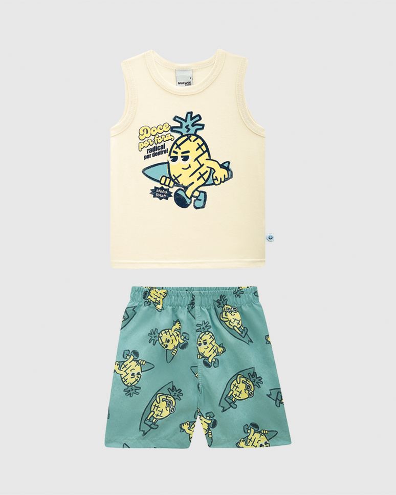 Conjunto Infantil Menino Aloha Total! Em Algodão E Microfibra Malwee Kids