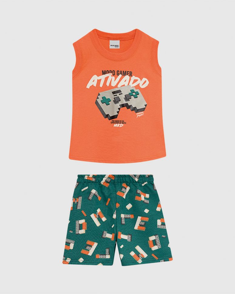 Conjunto Infantil Menino Modo Gamer Ativado Em Algodão Malwee Kids
