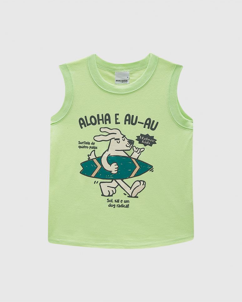 Regata Infantil Menino Estampa Frontal Temática Em Algodão Malwee Kids
