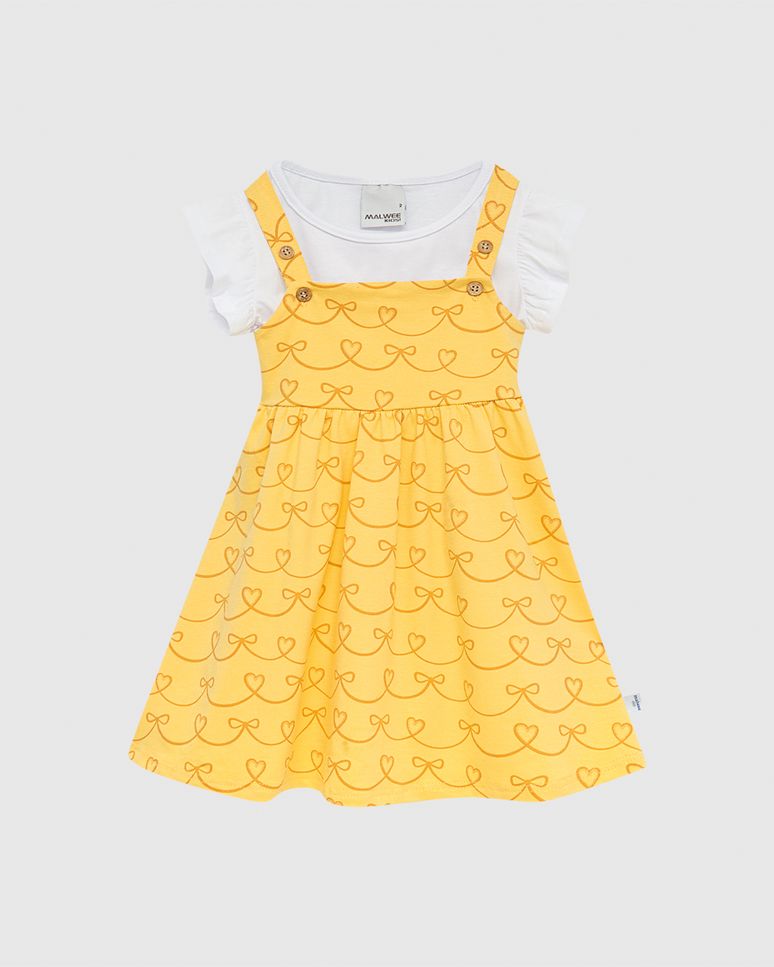 Conjunto Infantil Menina Blusa E Salopete Estampada Em Algodão Malwee Kids