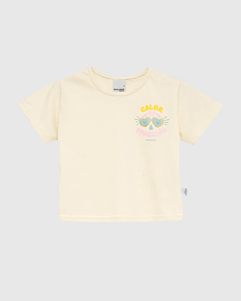 Blusa Infantil Menina Box Estampa Com Paetê Em Malha Rajada Malwee Kids