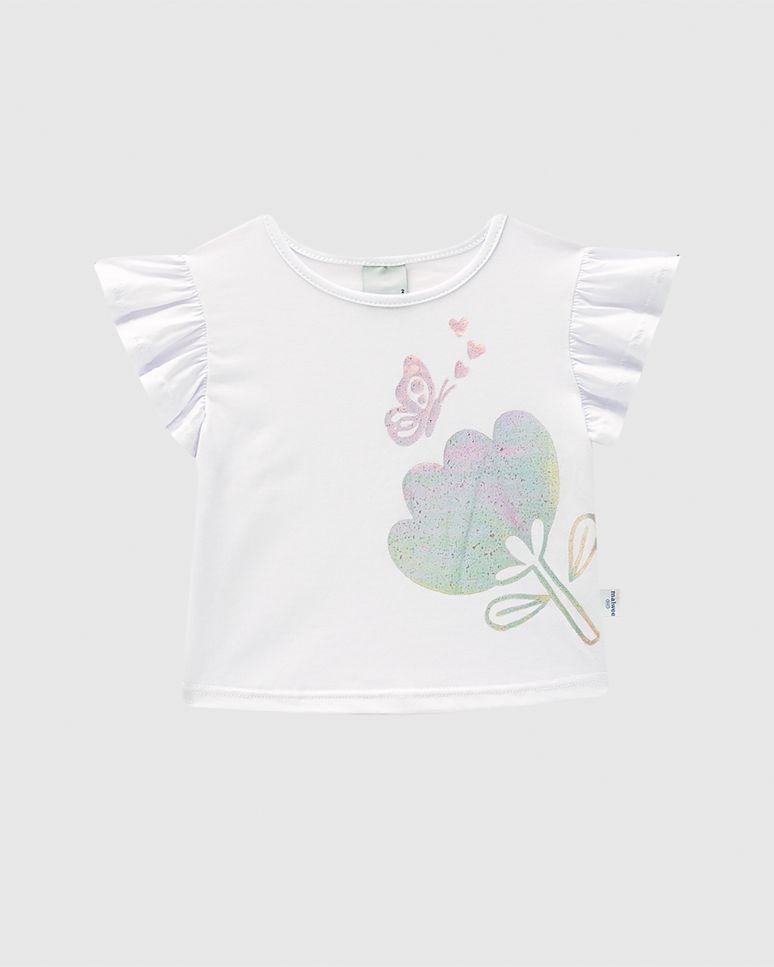 Blusa Infantil Menina Box Estampa Foil Metalizada Em Algodão Malwee Kids