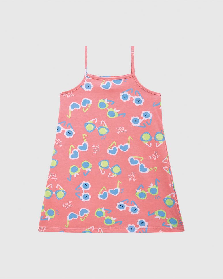 Vestido Infantil Amplo Estampa Digital Em Algodão Malwee Kids