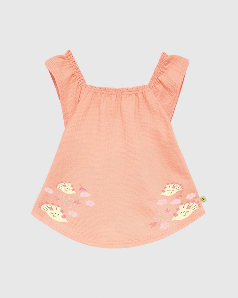 Vestido Infantil Decote Quadrado Em Malha Texturizada Malwee Kids