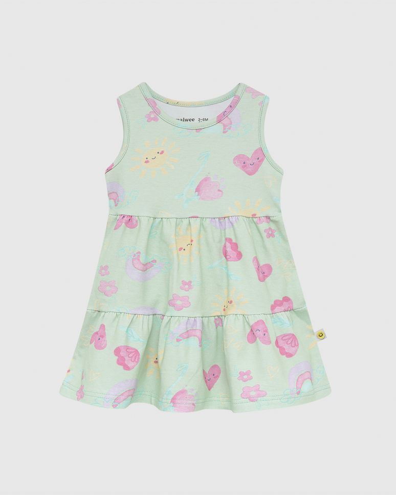 Vestido Infantil Regata Estampa Florzinhas Em Algodão Malwee Kids