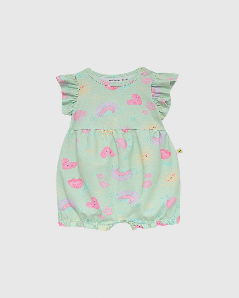 Macaquinho Bebê Menina Estampa Digital Em Algodão Malwee Kids