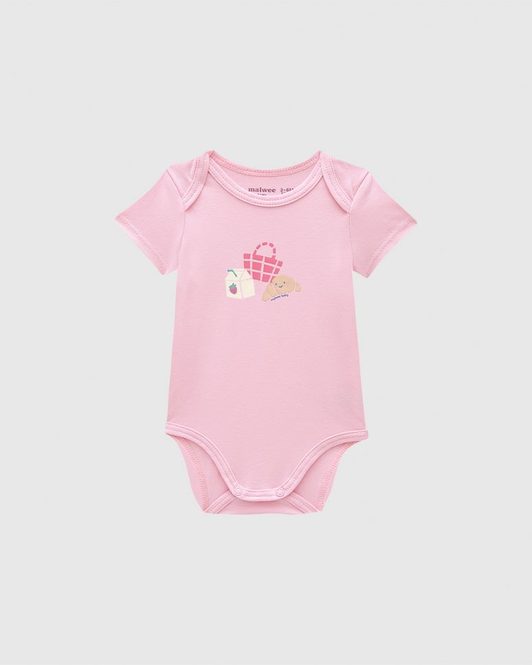 Body Bebê Menina Estampa Frontal Em Algodão Malwee Kids